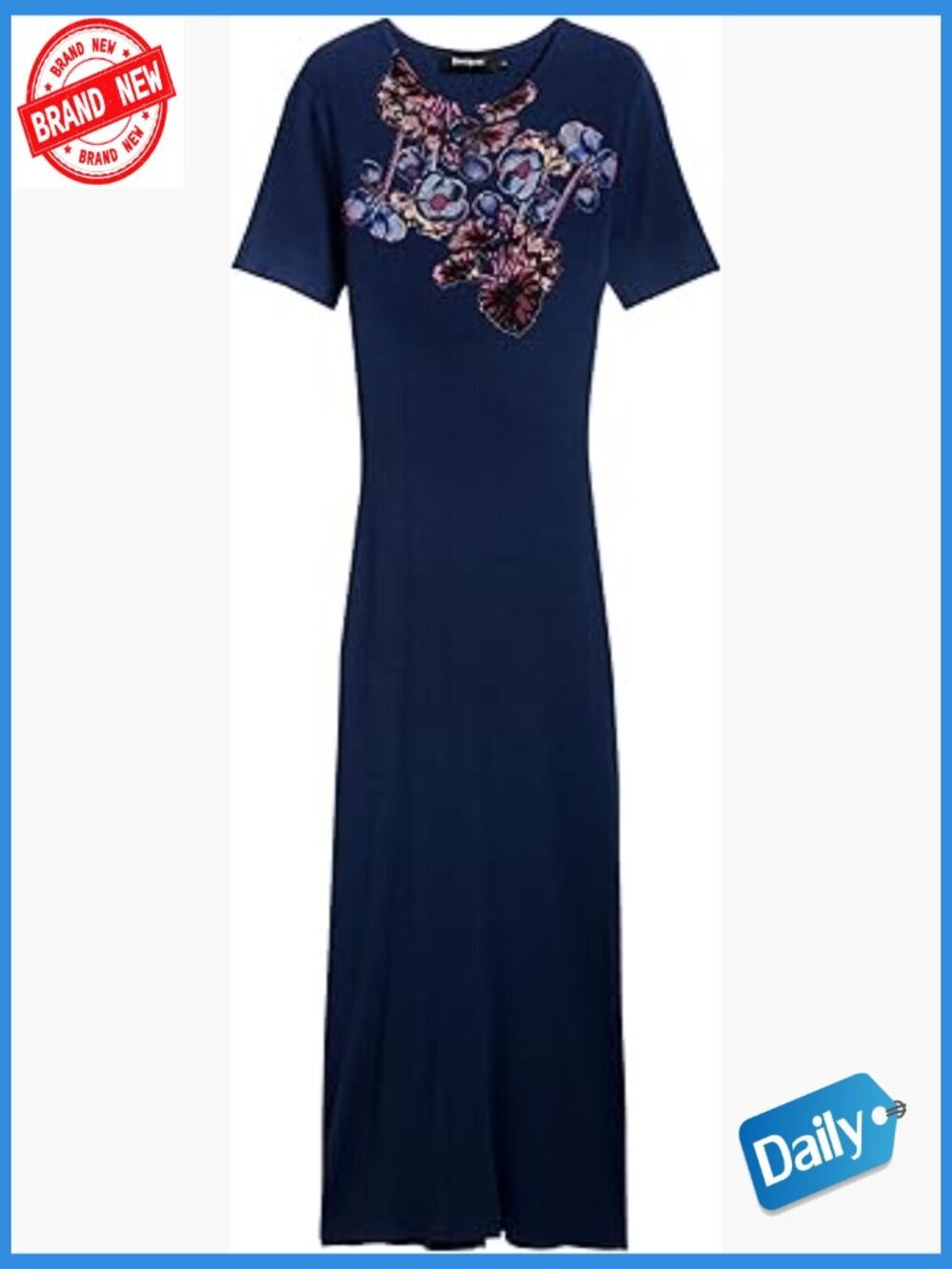 Mr. Christian Lacroix Designed Sheath Dress with Zipper Closure, Round Neck,